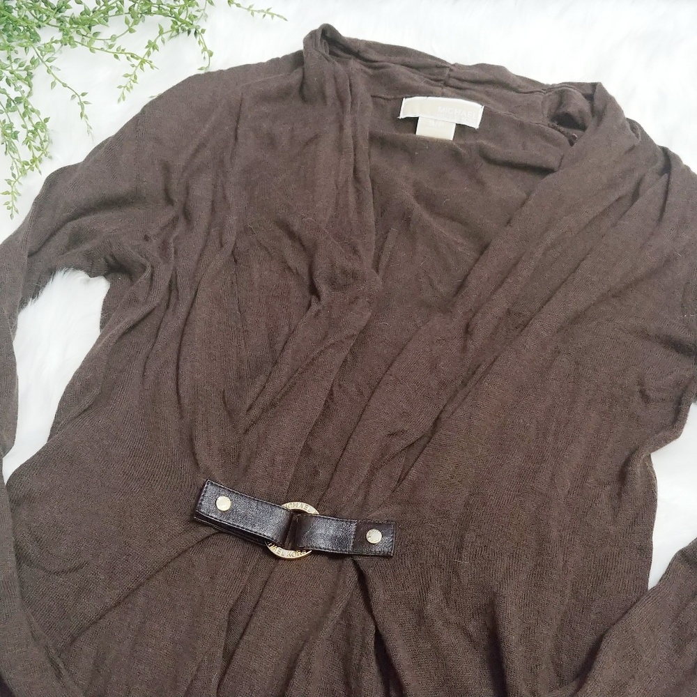 ⚜️ Michael Kors Brown Cardigan Gold Hardware